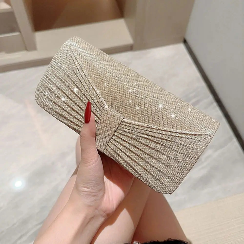 Gold Silver Evening Bag Women Elegant Fashion Banquet Clutch Chain Shoulder Bags Luxury Purse Female Wedding Party Bags