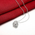 Load image into Gallery viewer, Hot 925 Sterling Silver Fine ball Pendant necklace earrings stud for woman high quality Jewelry sets Fashion Party wedding gifts
