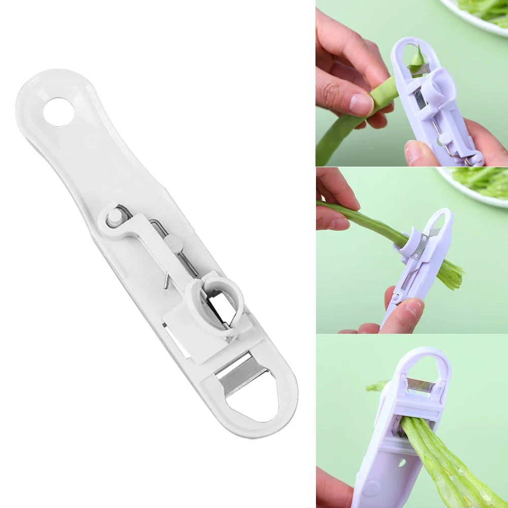 Green Bean Slicer Cutter Cut Fruit Vegetable Stringer Peeler Remover for Easy Kitchen Gadgets Kitchen Accessories