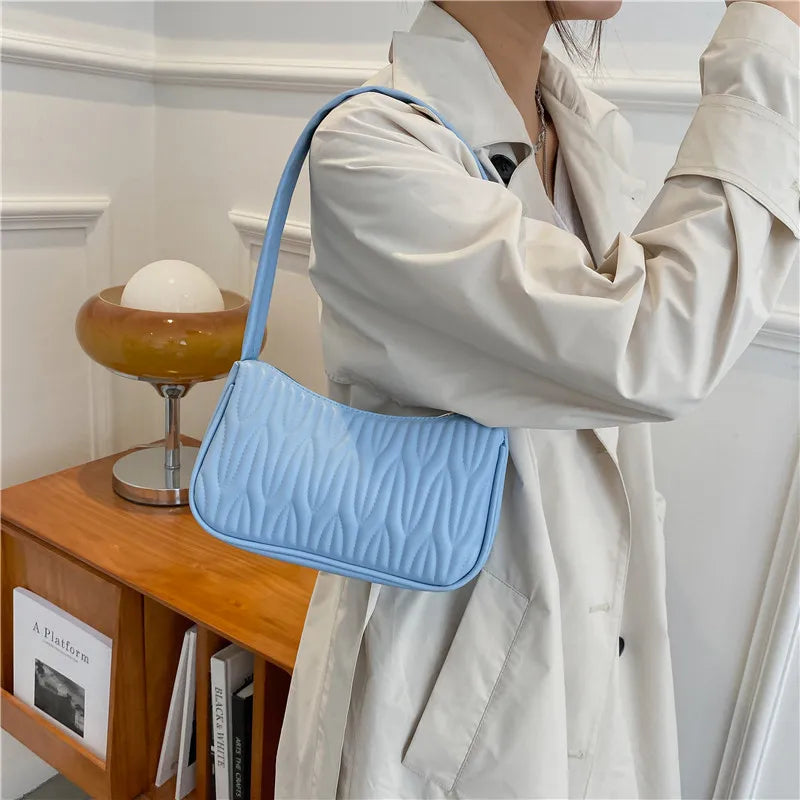 Fashion Women Handbag PU Leather Shoulder Bags Female Casual Solid Messenger Bag for Women Luxury Underarm Bag Feminina