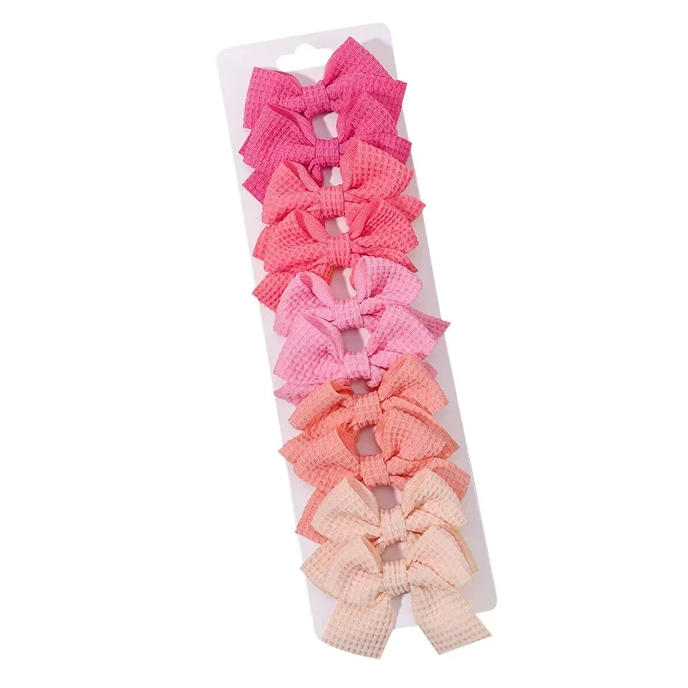 10Pcs/lot Solid Color Ribbon Baby Bows Hair Clips for Baby Girls Handmade Bowknot Hairpin MiNi Barrettes Kids Hair Accessories