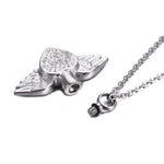 Load image into Gallery viewer, Heart with Angel Wings Stainless Steel Cremation Jewelry Necklace Urn Memorial Keepsake Pendant for Ashes with Funnel Fill Kit
