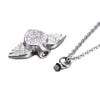 Heart with Angel Wings Stainless Steel Cremation Jewelry Necklace Urn Memorial Keepsake Pendant for Ashes with Funnel Fill Kit