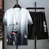 Trendy Men's Summer Shorts Set Gym Outfit Student Short Sleeve T-shirt  2 Piece Set Tracksuits Men Casual Men Clothing Joggers