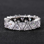 Load image into Gallery viewer, Luxurious 925 Sterling Silver Ring, Triangular Zircon Ring with Aaa Zircon Crystal, Engagement Jewelry Gift for Women
