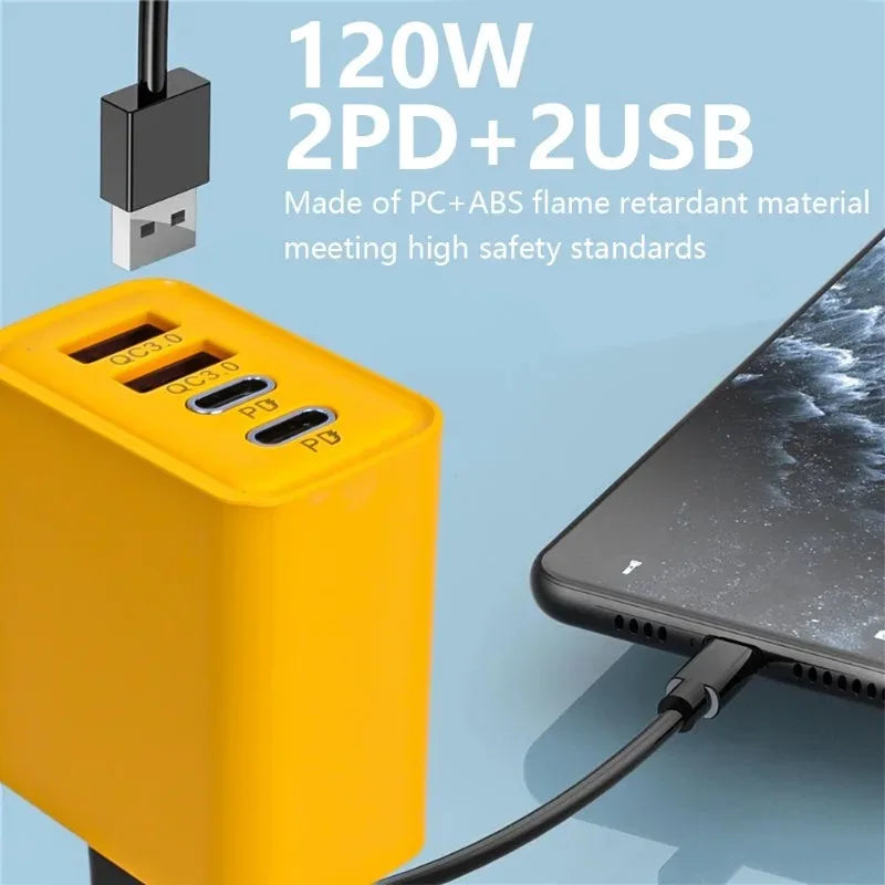 Xiaomi 120W Fast Charger Type-C PD Fast Charging charger Quick Charge USB 3.0 Charger Adapter EU/US For iPhone Samsung Xiaomi