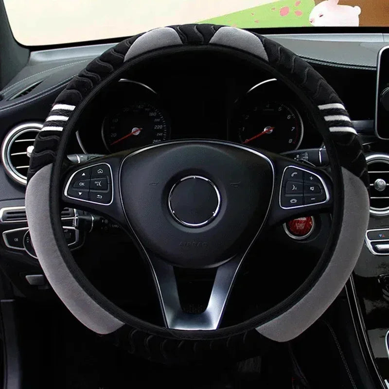 Car Steering Wheel Cover Plush Little Cute Monster 38cm Elastic Warm Anti-slip Wheel Cover Car Styling Car Accessories for Women