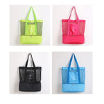 Load image into Gallery viewer, High Capacity Women Mesh Transparent Bag Double-layer Heat Preservation Large Picnic Beach Bags Small Tote Bags for Women
