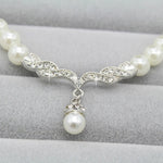 Load image into Gallery viewer, Elegant Women Bridal Wedding Party Pearl Rhinestone Necklace Earrings Jewelry Set New Fashion
