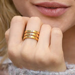 Load image into Gallery viewer, Custom Engraving Tow Three Names Ring for Women Men Gold Silver Color Stainless Steel Couple Rings Jewelry Rings Gift Wholesale
