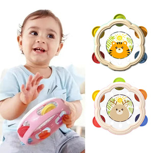 Montessori Music Instruments Baby Hand Drum Toys 0-2 Years Kids Hand Bell Tambourine Drum Toddler Educational Musical Toys Girl