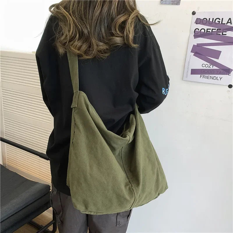 Women's Shoulder Bag Large Canvas Crossbody Bags for Women 2023 Cotton Cloth Fashion Korean Female Students School Bag Handbags