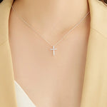 Load image into Gallery viewer, Fine Luxury crystal classic cross 925 sterling silver Pendant Necklace For Woman men charm Fashion party wedding Jewelry Gifts
