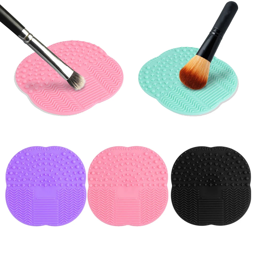 Silicone Makeup Brush Cleaning Pad with Suction Cup Colorful Wash Pad for Cleaning Brushes Beauty Eggs Brush Cleaner Makeup