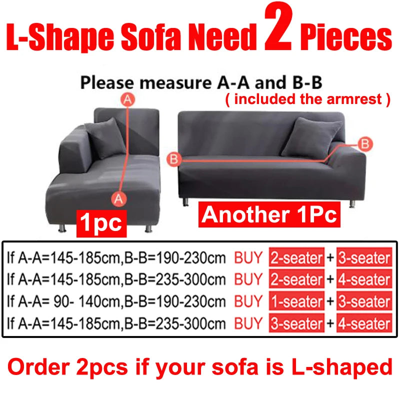 Solid Sofa Cover for Living Room Elastic 1/2/3/4 Seater Sofa Cover L Shaped Corner Sofa Cover Elastic Cover for Sofa