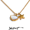 Yhpup Stainless Steel Thicker Natural Shell Starfish Pendant Necklace Delicate Fashion Stain Less Metal Collar Jewelry Gift