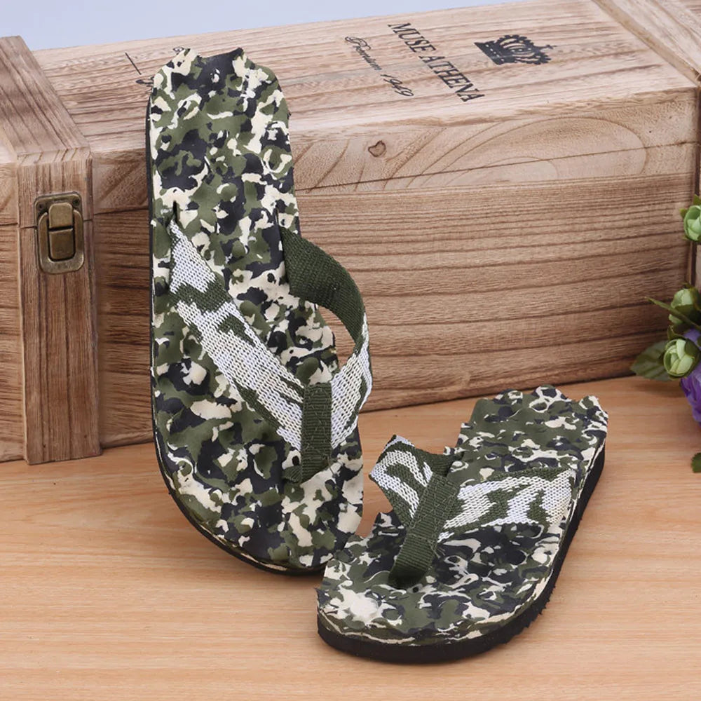 Men Camouflage Flip Flops Slippers Shoes Sandals Slipper indoor & outdoor Casual Men Non-Slip Beach Shoes sapato masculino 40-45