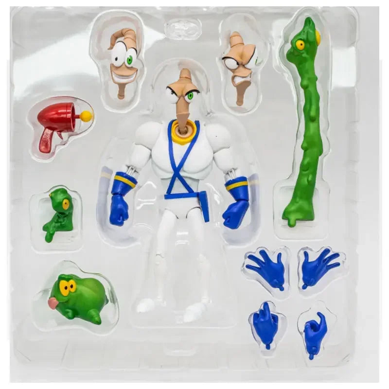 In Stock PDNA Earthworm Jim Action Figure Worm Body Psy-Crow Bob The Killer Gold Fish Snot Anime Figures Doll Toy Model