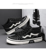 Fashion Trend Canvas Shoes for Men Black Style Couple Skateboard Shoes Casual Round Toe Lace Up Vulcanized Bottom Shoes