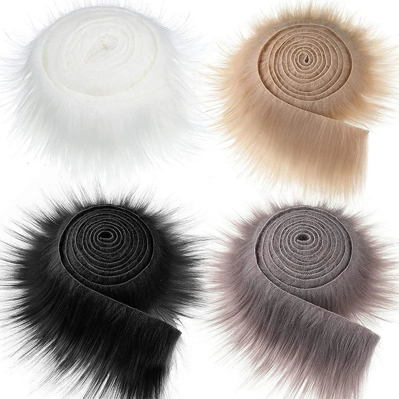 9x150cm Faux Fur Ribbon Tapes DIY Apparel Sewing Fluffy Trim Trimming Fabric Home Decoration Sewing Costume Collar Hat