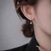 925 Silver Needle Zircon Four Leaf Hoop Earrings for Women Girls Fashion Huggies Party Wedding  Jewelry Gift eh190