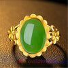 Green Jade Ring Gifts Natural Amulet Women 925 Silver Zircon Crystal Gemstone Men Chalcedony Jewelry Charm Fashion