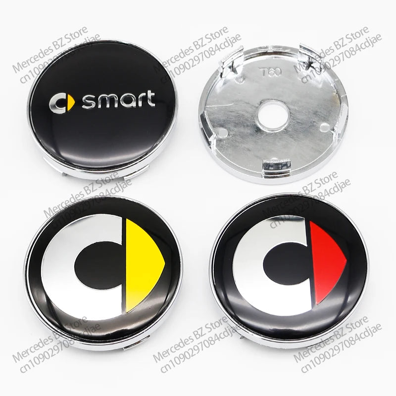 4Pcs 56MM 60MM Car Wheel Rims Hub Center Decoration Stickers Car Accessories for Mercedes Smart Fortwo Forfour 453 451 Roadster