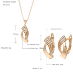 Load image into Gallery viewer, Kinel Hot Trend Glossy Dangle Earrings Necklace Sets 585 Rose Gold Simple Geometry Natural Zircon Women Daily Fine Jewelry Sets
