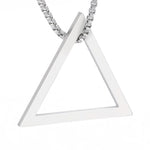 Load image into Gallery viewer, Dreamtimes Inverted Triangle Pendant Necklace Geometric Stainless Steel Chain Streetwear Hip hop Guy Jewelry For Men Necklace

