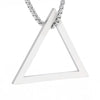 Dreamtimes Inverted Triangle Pendant Necklace Geometric Stainless Steel Chain Streetwear Hip hop Guy Jewelry For Men Necklace