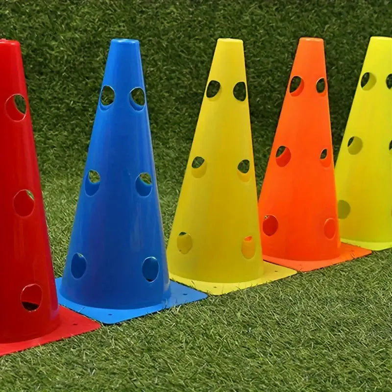 5pcs 32CM Perforated Sign Barrels Obstacles Road Cones Barricades Soccer Basketball Training Equipment