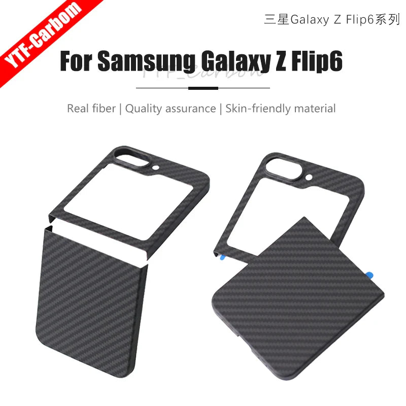 YTF-carbon Real carbon fiber case For Samsung Galaxy Z Flip 6  Case Ultra-thin anti-drop Aramid fiber Z Flip 6 phone hard Cover