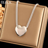 EILIECK 316L Stainless Steel Exaggerated Glossy Heart Love Pendant Necklace For Women New Trendy Waterproof Neck Chain Jewelry