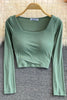 T-shirts For Women With Built In Bra T Shirts Womens Long Sleeve O-neck Tees Female Casual Korean Fashion Almighty Dropshipping