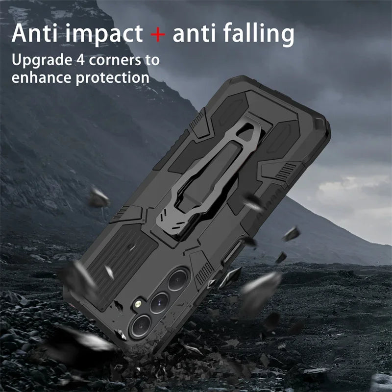 Armor Belt Clip Stand Case For Samsung Galaxy A55 A35 A25 A15 A05S A14 A24 A34 A54 5G Shockproof Protective Cover Fundas Coque
