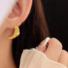 Gold Color Texture Sleek Metal Moon Small Stud Earrings Stainless Steel Banana Shape Earring Waterproof Trendy Jewlery Wholesale