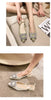 Beige Heeled Sandals Clear Shoes 2023 Women's Black Rhinestone Medium Pointed Closed New Spring Gladiator Block Girls