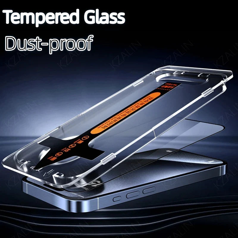 Premium Tempered Glass For iPhone 15 Pro Max Full Cover Screen Protector Easy install Auto Dust-proof Glass For iPhone 15ProMax