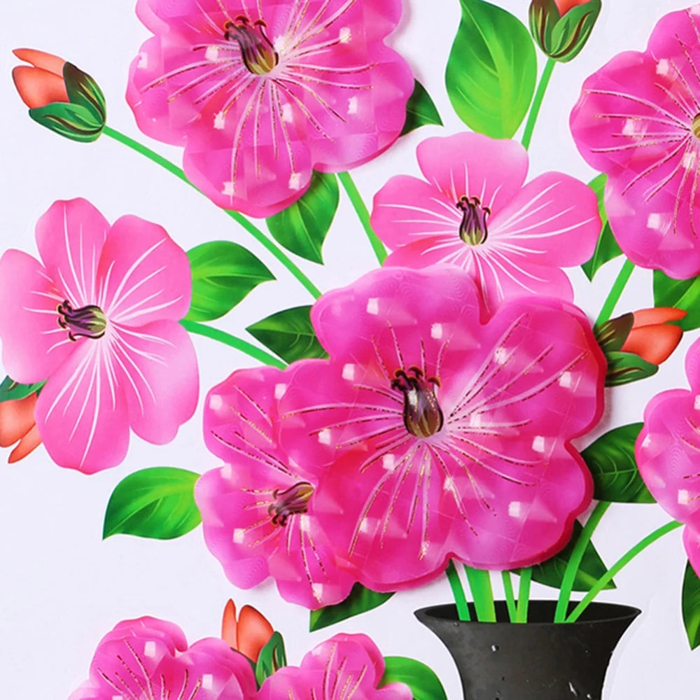 DIY 3D Stereo Stickers Simulation Flower Vase Self-Adhesive Wall Sticker Background Refrigerator Home Decorative Decals