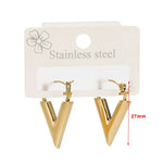 Load image into Gallery viewer, SZN 316L Stainless Steel Gold Plated V Shape Hoop Earrings For Women New Fashion Vintage Charms Girls Jewelry Party Gifts
