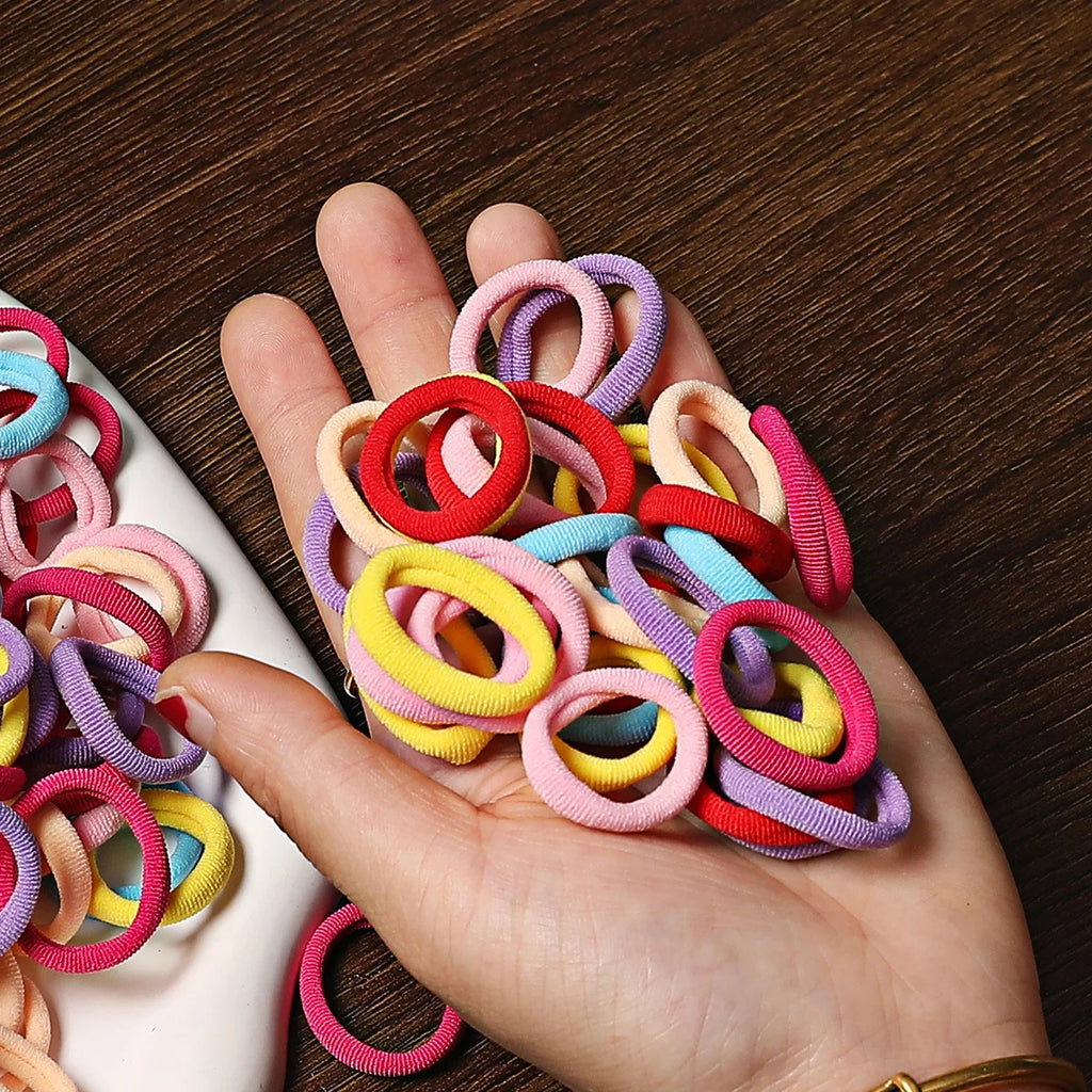 50/100Pcs Hair Bands for Children Colorful Nylon Scrunchie Hair Ties Rubber Band Kids Elastic Hair Leagues Girl Accessories