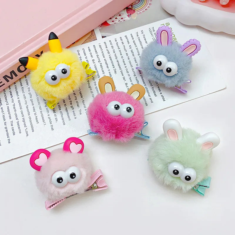 Cute Funny Big Eyes Cartoon Little monster Hair Clip For Girls Lovely Hair Decorate Hairpin Hairgrip Kids Hair Accessories