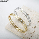 Load image into Gallery viewer, Foreign trade fashion ins style bracelet European and American simple design feeling hollow stainless steel Romannumeral bracele
