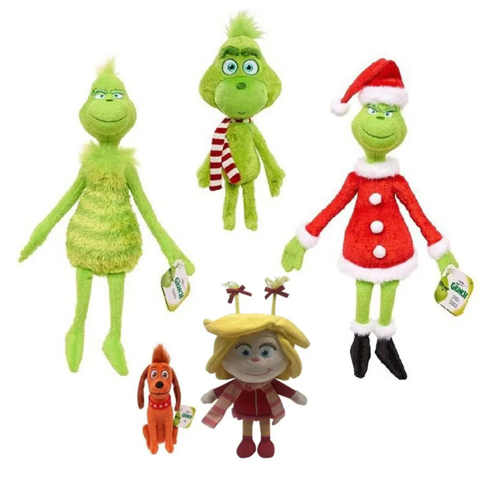 32cm Green People Christmas Grinch Max Plush Stuffed Doll Toys For Children Holiday Gifts