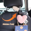 Cute Seat Back Car Hook Love Heart Plush Universal Auto Headrest Clothes Handbag Hang Storage Organizers Hooks Holder Decoration