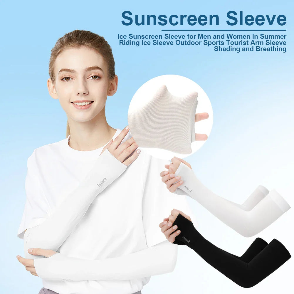 4-1Pairs Arm Sleeves Unisex Arm Compression Sleeve Hands Against Sun Ice Silk Arm Sleeves Sun UV Protection Cycling Accessories