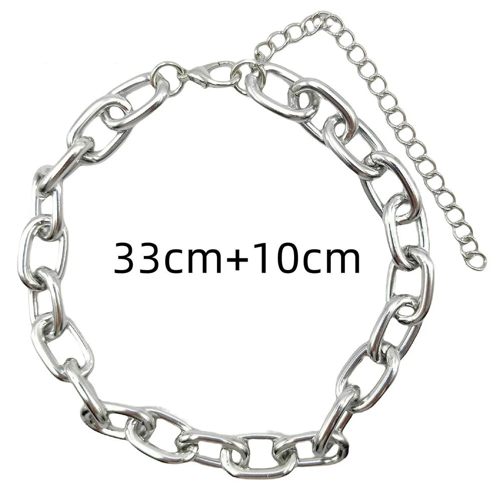 2023 New Punk Gothic Exaggerated Heavy Metal Big Thick Chain Choker Collar Necklace Women Goth Fashion Night Club Jewelry