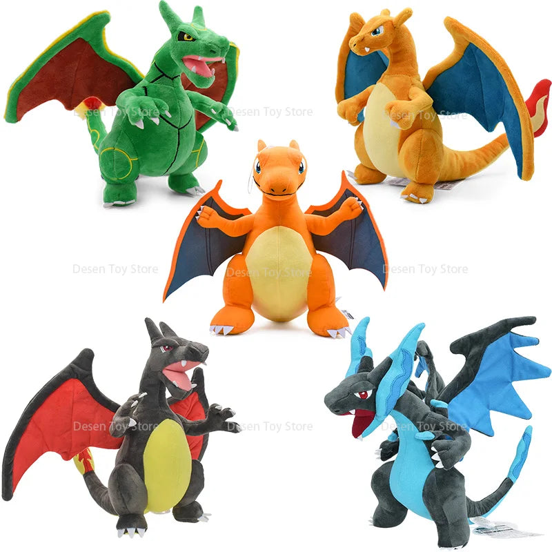 5 Styles Mega Charizard X Rayquaza Fuse Charizard Pokemon Plush Shiny Charizard Anime Cartoon Stuffed Peluche Toys Christmas