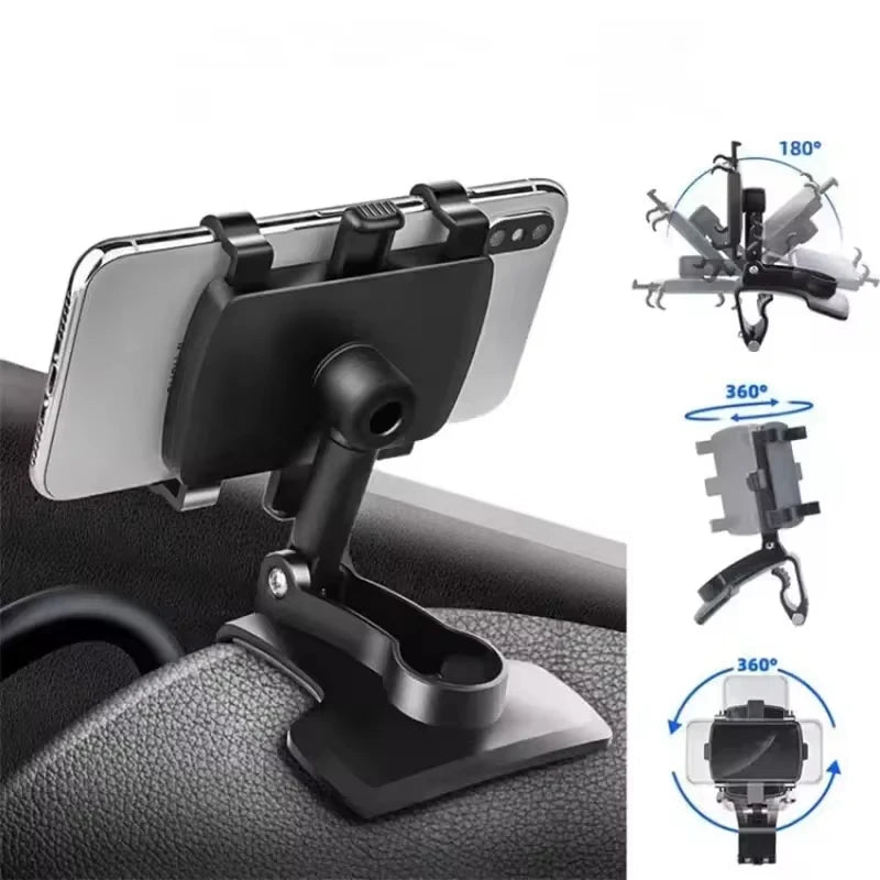 Car Phone Holder Dashboard Clip Universal 360 Degree Rotate Stand Bracket for iPhone Samsung Xiaomi Huawei Car Accessories