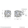 New Fine 925 Sterling silver diamond stud earrings for women fashion Charms party wedding classic jewelry Holiday gifts